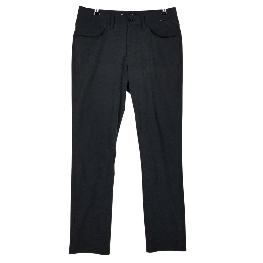 TravisMathew Pants Mens 32 Dark Grey Micro Ribbed Performance Stretch 5-Pocket